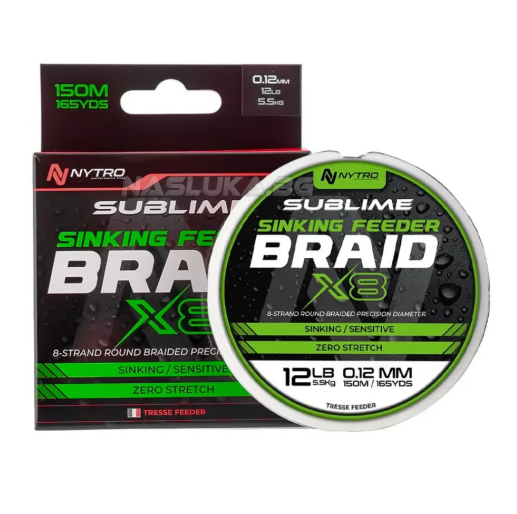 Nytro Sublime X8 Sinking Feeder Braid Geflochtene Schnur 150m