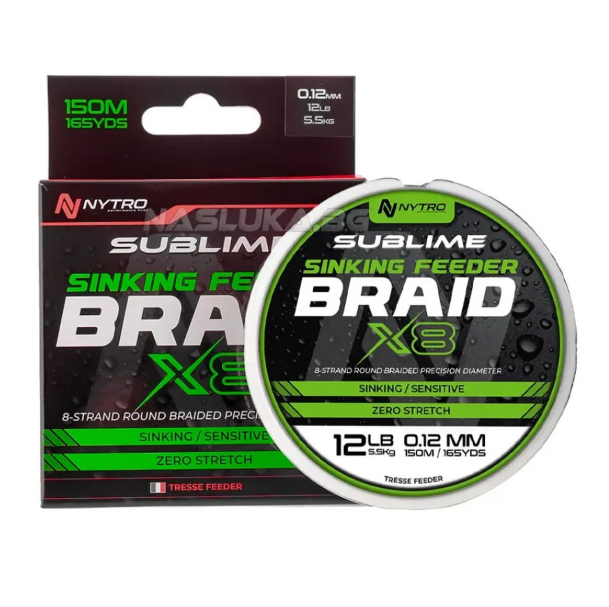 Nytro Sublime X8 Sinking Feeder Braid Geflochtene Schnur 150m