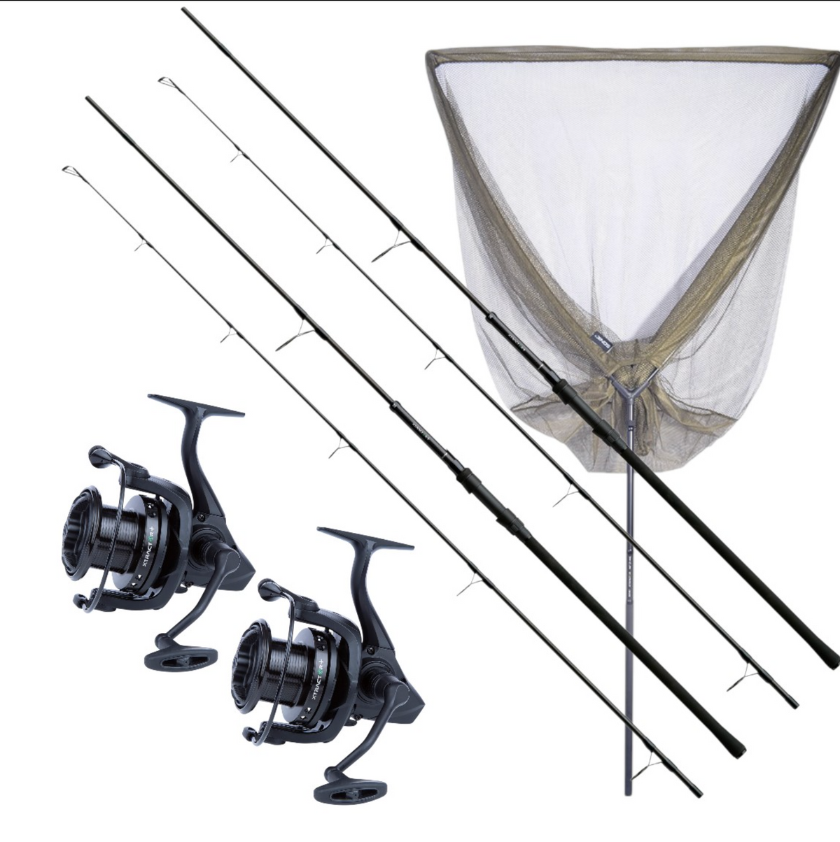 Sonik Xtractor+ 2 Rod Carp Kit (Ruten + Rollen + Kescher)