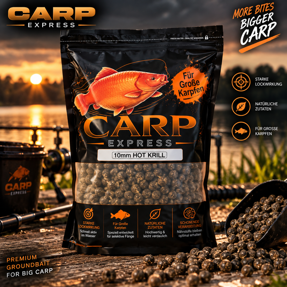 Carpexpress Hot Krill Futterboilie 5kg