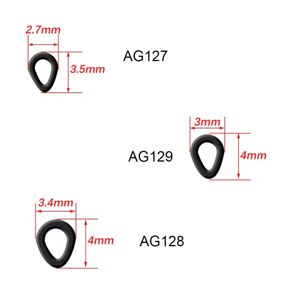 Hirisi Tear Drop Rig Rings 20Stück