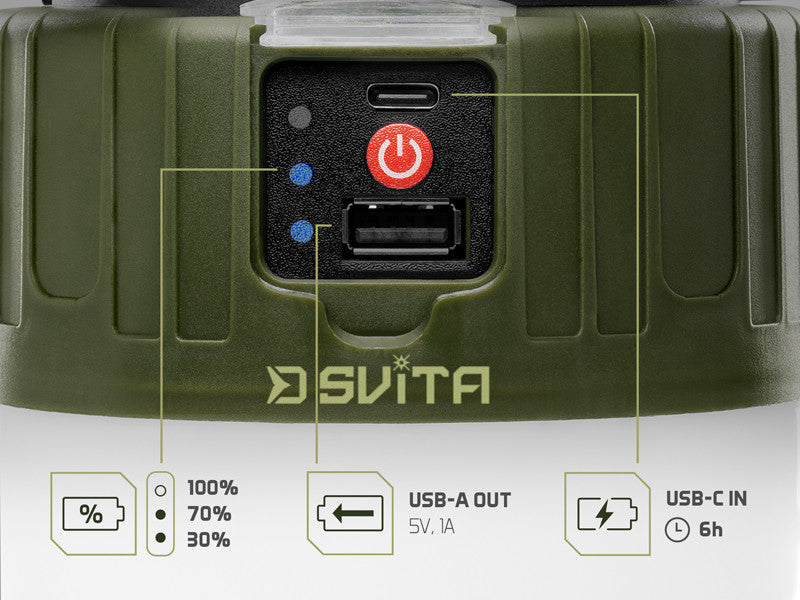 Delphin Svita Campinglampe mit Fernbedienung 4 W/3600 mAh