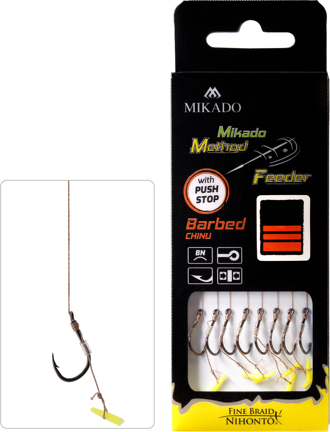 Mikado Methode Feeder Rig mit Push Stop