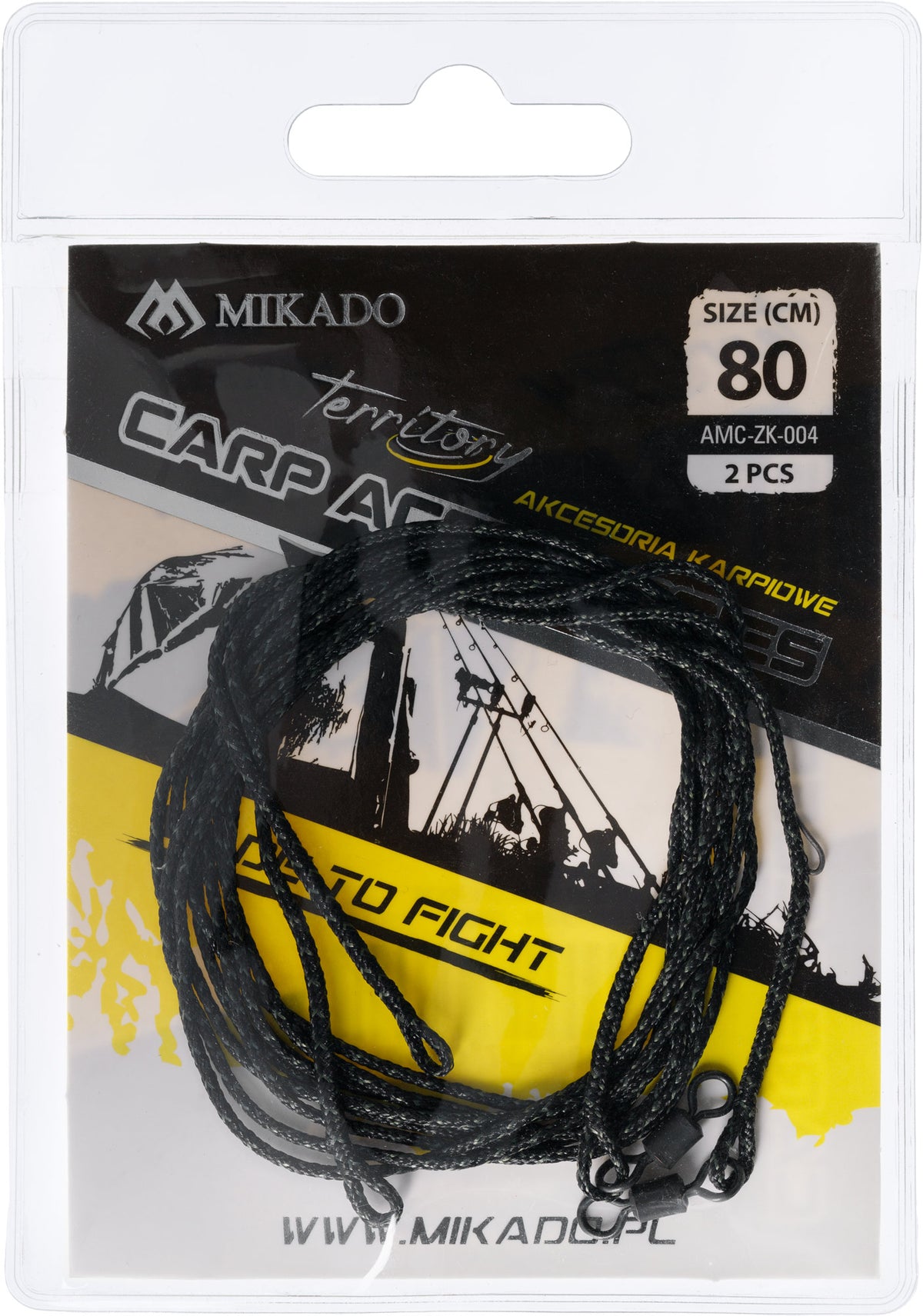 LEADER - KARPFEN SET - LEADCORE 80CM MIT WIRBEL - 2 Stk.