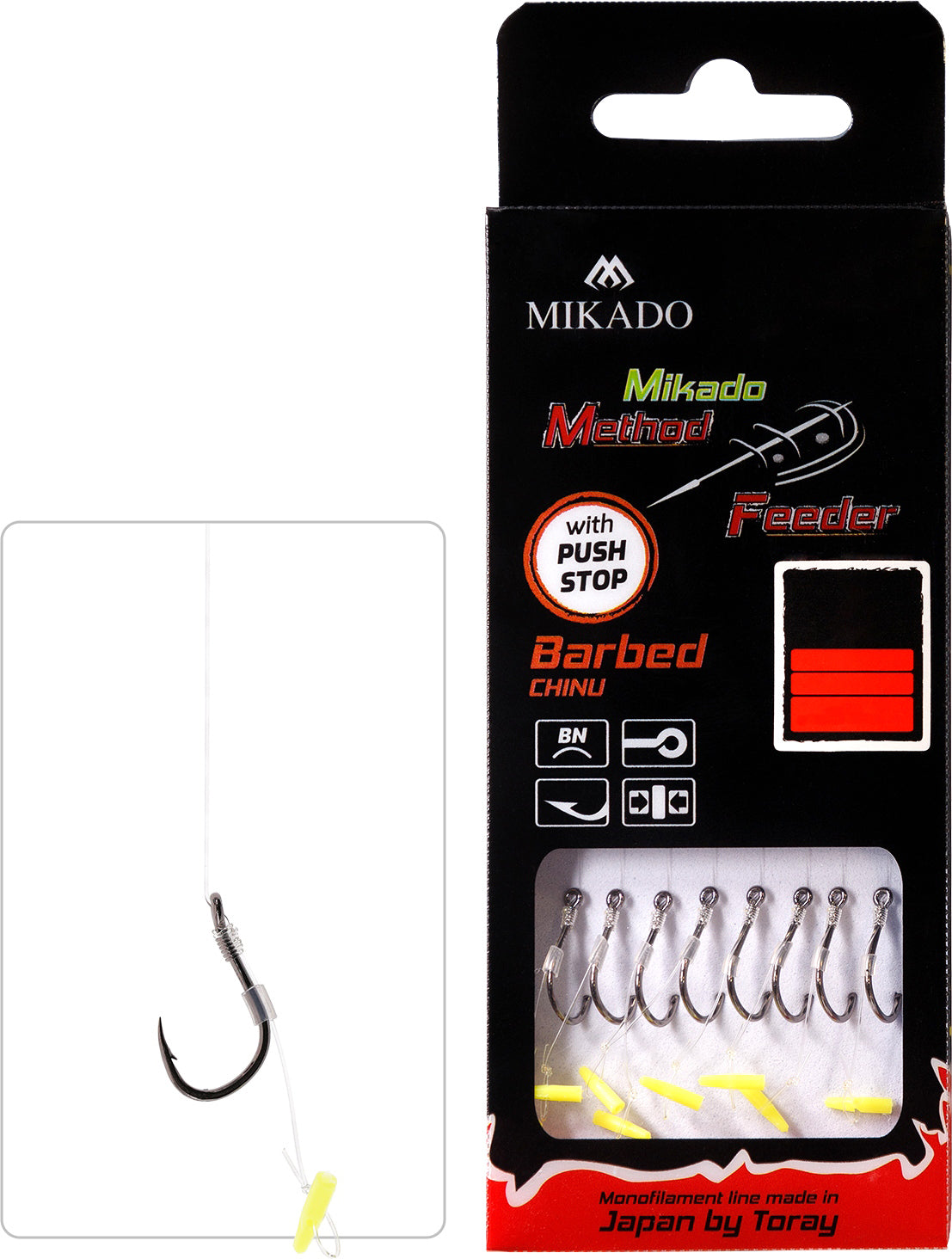 Mikado Methode Feeder Rig mit Push Stop Haken