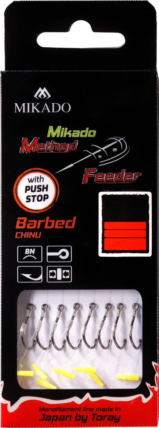 Mikado Methode Feeder Rig mit Push Stop Haken