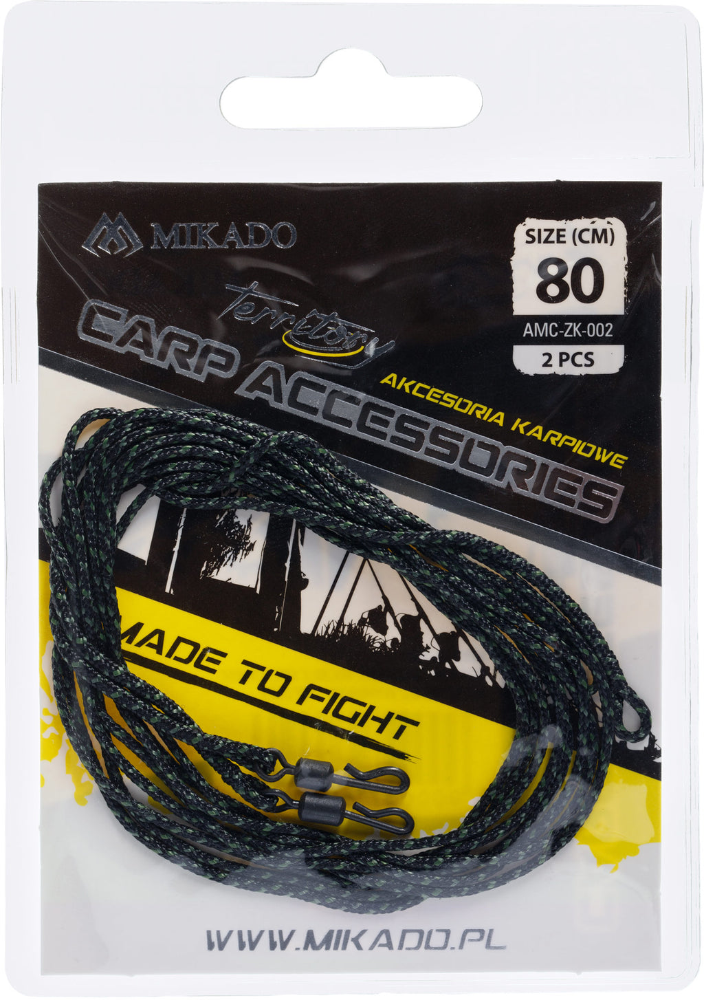 LEADER - KARPFEN SET - LEADCORE 80CM MIT SCHNELLWECHSEL-WIRBEL - 2 Stk.